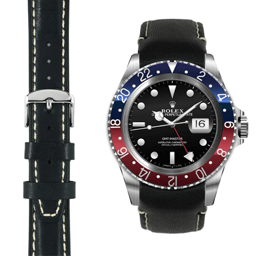 Curved End Leather Strap for Rolex GMT 1675 & 16750 with Tang Buckle - Image 19