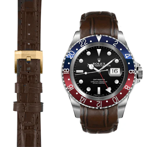 Curved End Leather Strap for Rolex GMT 1675 & 16750 with Tang Buckle - Image 6