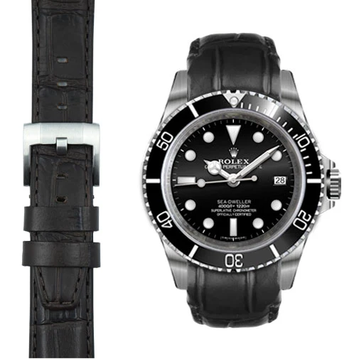 Curved End Leather Strap for Rolex Sea-Dweller with Tang Buckle - Image 16