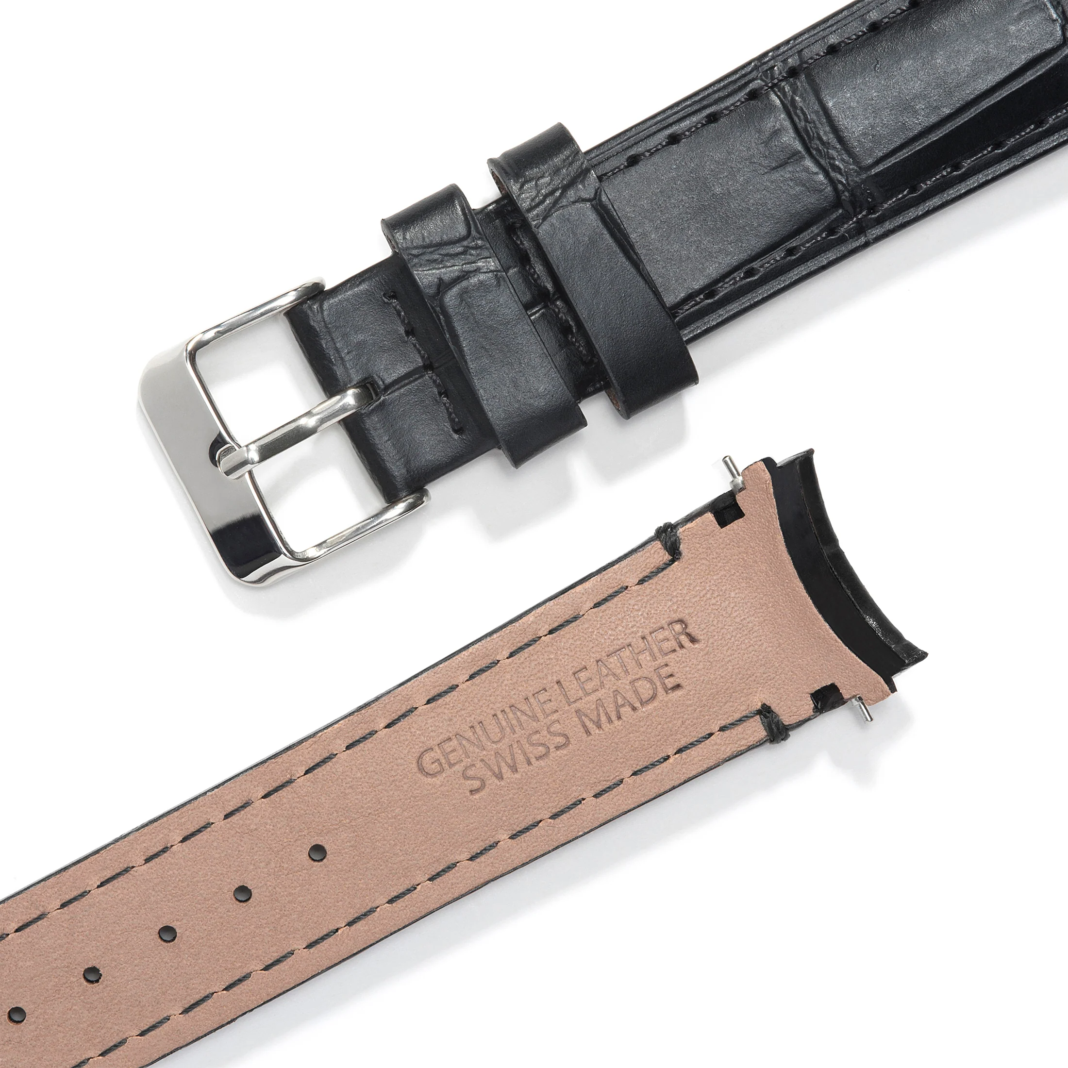 Curved End Leather Strap for Rolex Submariner with Tang Buckle - Image 13