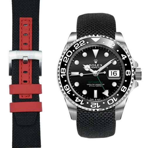Curved End Nylon Strap for Rolex GMT Master II Ceramic with Tang Buckle - Image 6