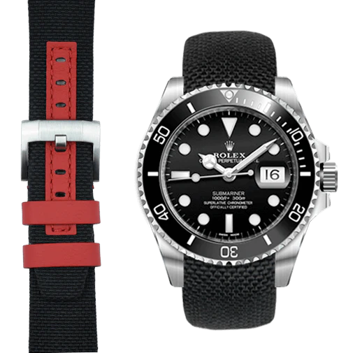 Curved End Nylon Strap for Rolex Submariner Ceramic with Tang Buckle - Image 6