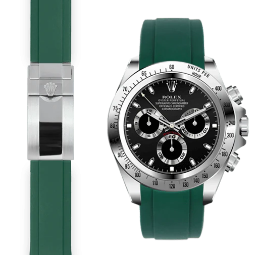 Curved End Rubber Strap for Rolex Daytona Deployant - Image 4