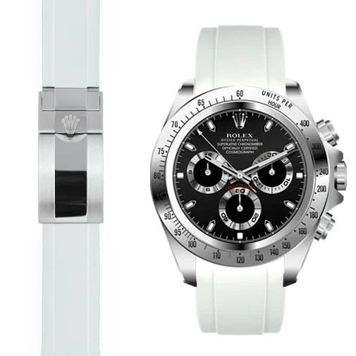 Curved End Rubber Strap for Rolex Daytona Deployant - Image 7