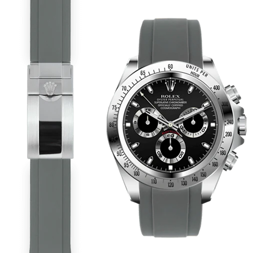 Curved End Rubber Strap for Rolex Daytona Deployant - Image 8