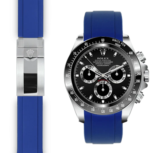 Curved End Rubber Strap for Rolex Ceramic Daytona Deployant - Image 3