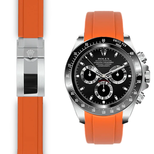 Curved End Rubber Strap for Rolex Ceramic Daytona Deployant - Image 5