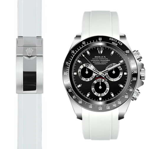 Curved End Rubber Strap for Rolex Ceramic Daytona Deployant - Image 7