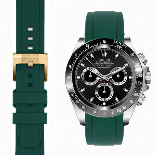 Curved End Rubber Strap for Rolex Ceramic Daytona with Tang Buckle - Image 23