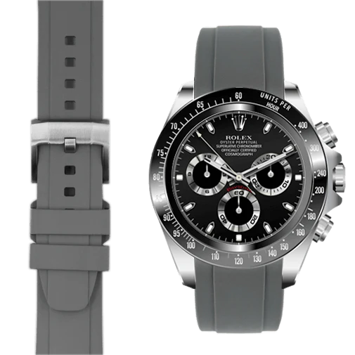 Curved End Rubber Strap for Rolex Ceramic Daytona with Tang Buckle - Image 27