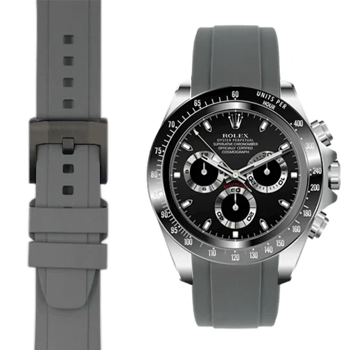 Curved End Rubber Strap for Rolex Ceramic Daytona with Tang Buckle - Image 31