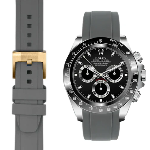 Curved End Rubber Strap for Rolex Ceramic Daytona with Tang Buckle - Image 35