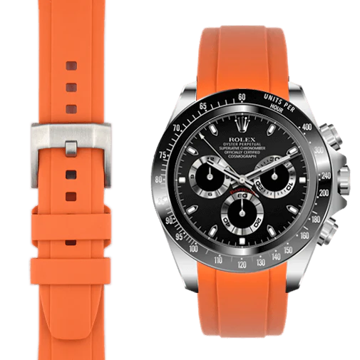 Curved End Rubber Strap for Rolex Ceramic Daytona with Tang Buckle - Image 39