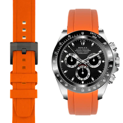 Curved End Rubber Strap for Rolex Ceramic Daytona with Tang Buckle - Image 43