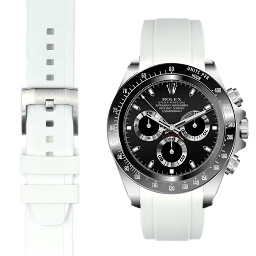 Curved End Rubber Strap for Rolex Ceramic Daytona with Tang Buckle - Image 52