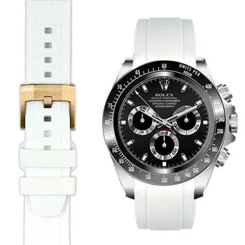 Curved End Rubber Strap for Rolex Ceramic Daytona with Tang Buckle - Image 63