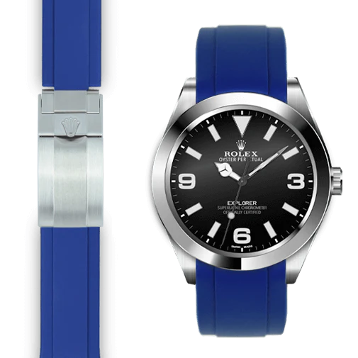 Curved End Rubber Strap for Rolex Explorer I Deployant - Image 3