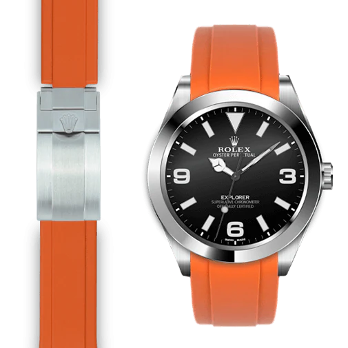 Curved End Rubber Strap for Rolex Explorer I Deployant - Image 5