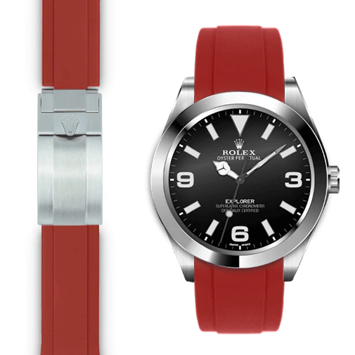 Curved End Rubber Strap for Rolex Explorer I Deployant - Image 6