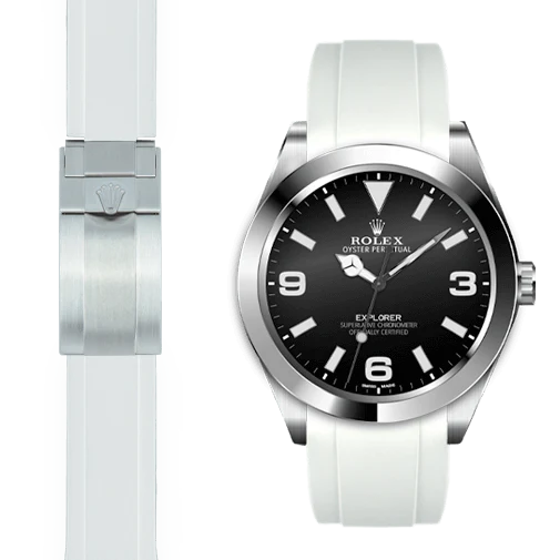 Curved End Rubber Strap for Rolex Explorer I Deployant - Image 7