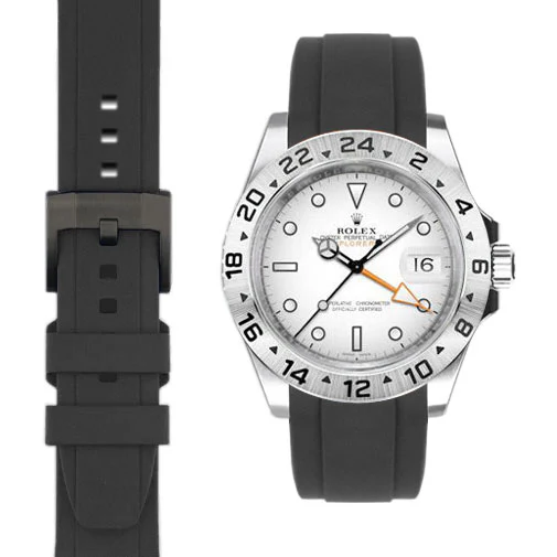 Curved End Rubber Strap for Rolex Explorer II 42mm with Tang Buckle (Produced between 2011-2020) - Image 6
