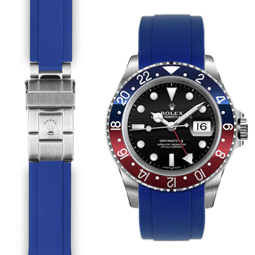 Curved End Rubber Strap for Rolex GMT Master I & II Deployant - Image 3