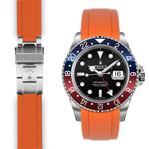 Curved End Rubber Strap for Rolex GMT Master I & II Deployant - Image 5