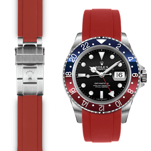 Curved End Rubber Strap for Rolex GMT Master I & II Deployant - Image 6