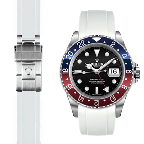 Curved End Rubber Strap for Rolex GMT Master I & II Deployant - Image 7