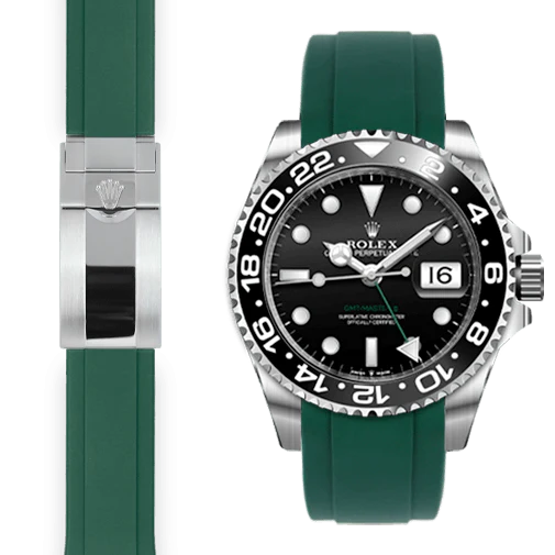 Curved End Rubber Strap for Rolex GMT Master II Ceramic Deployant - Image 4