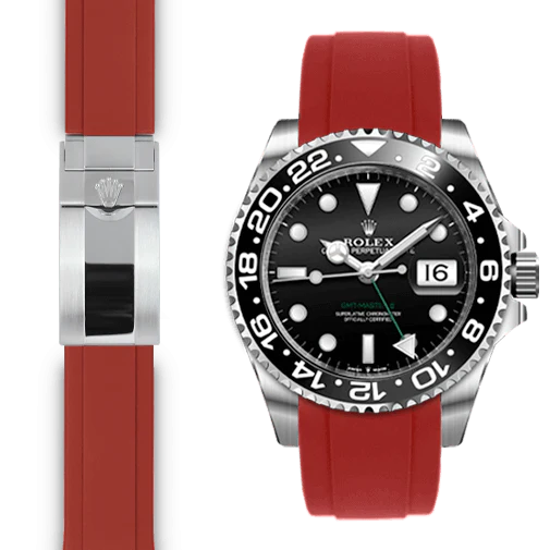 Curved End Rubber Strap for Rolex GMT Master II Ceramic Deployant - Image 6