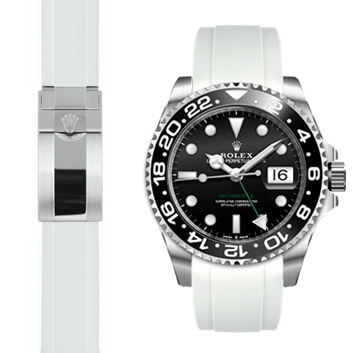 Curved End Rubber Strap for Rolex GMT Master II Ceramic Deployant - Image 7