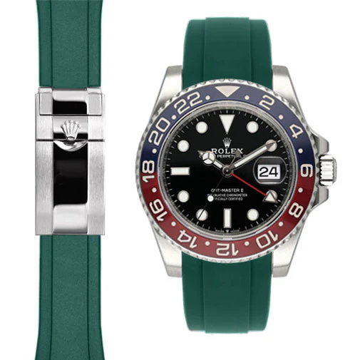 Curved End Rubber Strap for Rolex GMT Master II Ceramic Deployant (model from 2018-Present) - Image 3