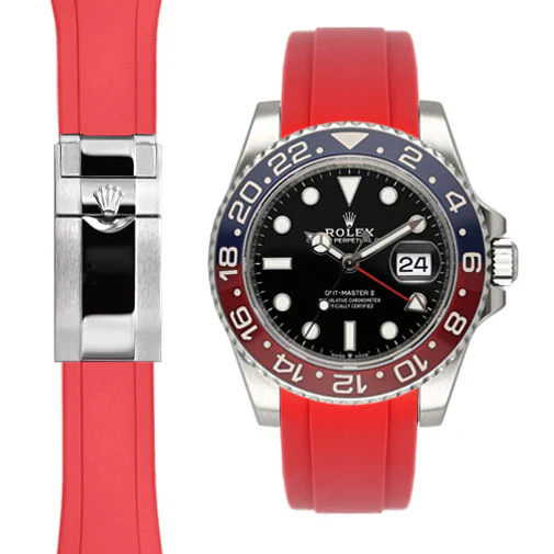 Curved End Rubber Strap for Rolex GMT Master II Ceramic Deployant (model from 2018-Present) - Image 5