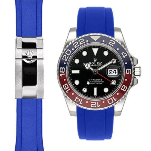 Curved End Rubber Strap for Rolex GMT Master II Ceramic Deployant (model from 2018-Present) - Image 6