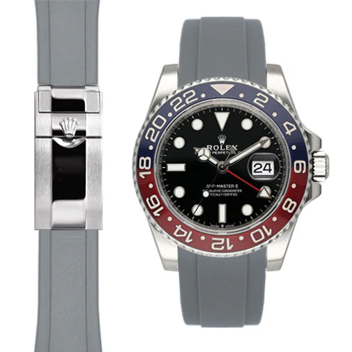 Curved End Rubber Strap for Rolex GMT Master II Ceramic Deployant (model from 2018-Present) - Image 7