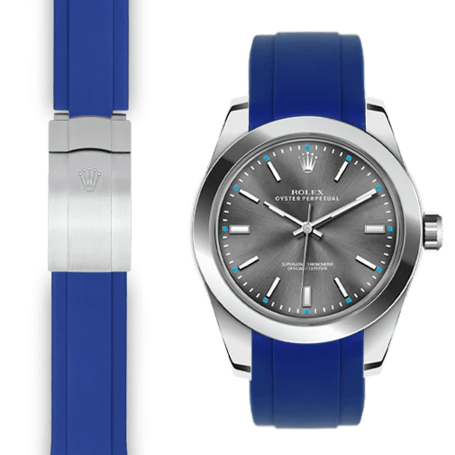 Curved End Rubber Strap for Rolex Oyster Perpetual 39mm Deployant - Image 3