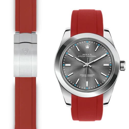 Curved End Rubber Strap for Rolex Oyster Perpetual 39mm Deployant - Image 6