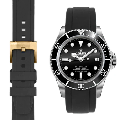 Curved End Rubber Strap for Rolex Sea-Dweller with Tang Buckle - Image 10