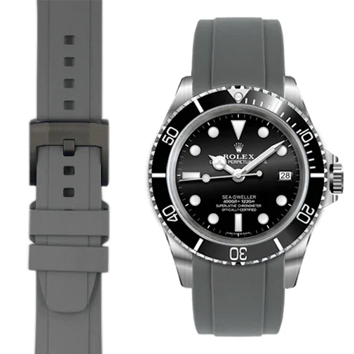 Curved End Rubber Strap for Rolex Sea-Dweller with Tang Buckle - Image 33