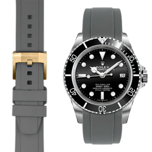 Curved End Rubber Strap for Rolex Sea-Dweller with Tang Buckle - Image 38