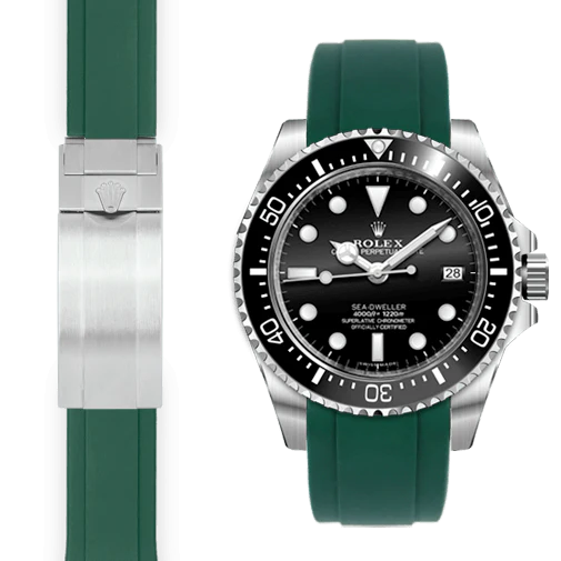 Curved End Rubber Strap for Rolex Sea-Dweller 4000 Deployant - Image 3