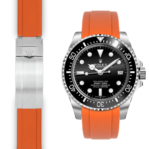 Curved End Rubber Strap for Rolex Sea-Dweller 4000 Deployant - Image 4