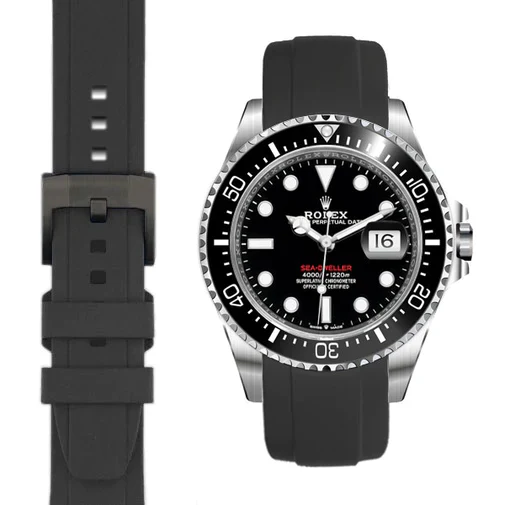 Curved End Rubber Strap for Rolex Sea-Dweller 43mm with Tang Buckle - Image 6