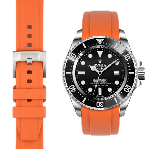 Curved End Rubber Strap for Rolex Deepsea with Tang Buckle - Image 10