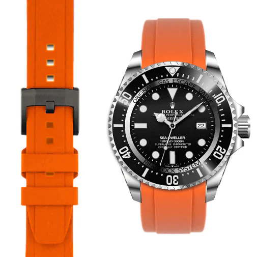 Curved End Rubber Strap for Rolex Deepsea with Tang Buckle - Image 15