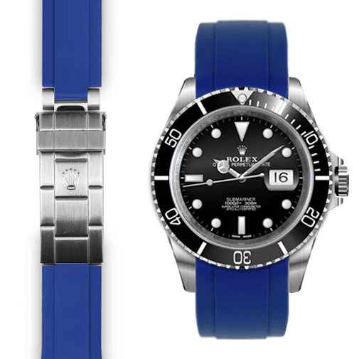 Curved End Rubber Strap for Rolex Submariner Deployant - Image 3