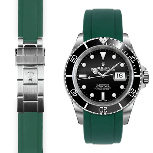 Curved End Rubber Strap for Rolex Submariner Deployant - Image 4
