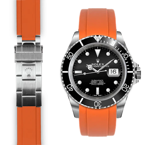 Curved End Rubber Strap for Rolex Submariner Deployant - Image 5