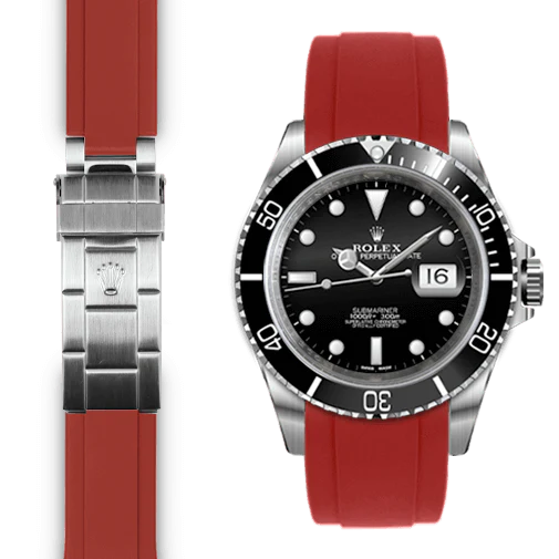 Curved End Rubber Strap for Rolex Submariner Deployant - Image 6